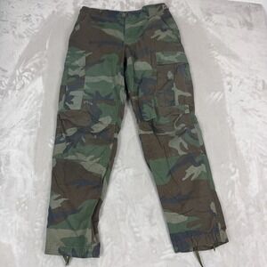 Military Woodland Camo Pants Small Cargo Grunge Utility Tactical Gorpcore Y2K